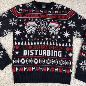 New Star Wars Darth Vader I Find Your Lack Cheer Disturbing Sweater Mens Small